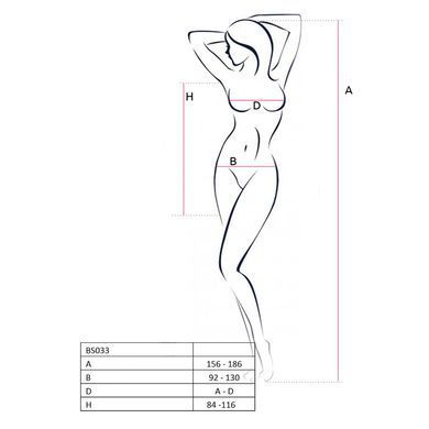 Бодистокинг Passion BS033 white, платье-сетка на бретелях, прозрачное PBS033W фото Купить   Passion (Польща) 803 грн