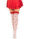 Панчохи Leg Avenue Polka Dot Mushroom Thigh Highs, One Size, біло-червоні, на резинці, малюнок &mdash; гриби SX1044 фото 5