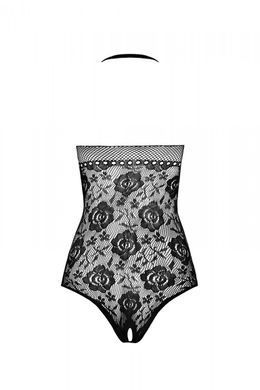 Бодистокинг с имитацией корсетной шнуровки Passion BS094 One Size, black, цветочный узор, с доступом SO8923 фото Купить   Passion (Польща) 803 грн