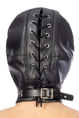 Капюшон для БДСМ со съемной маской Fetish Tentation BDSM hood in leatherette with removable mask SO4672 фото Купить   Fetish Tentation (Франція) 1 200 грн