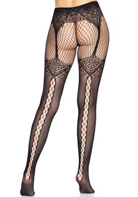 Колготки Leg Avenue Fishnet tights with back seam One size Black, задний шов, кружево, сетка SO8581 фото Купить   Leg Avenue (США) 886 грн