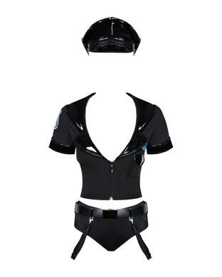 Еротичний костюм поліцейського Obsessive Police set S/M, black, топ, шорти, кепка, пояс, портупея SO7725 фото Купити Еротичний костюм поліцейського Obsessive Police set S/M, black, топ, шорти, кепка, пояс, портупея  Obsessive (Польща) 2 771 грн
