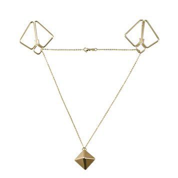 Зажимы для сосков с тяжелой подвеской LOCKINK Nipple Clamps with Heavy Pendant - Golden SX0844 фото Купить   LOCKINK (Китай) 923 грн