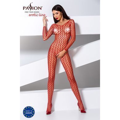 Бодістокінг Passion BS068 red, комбінезон, велика сітка, довгий рукав PBS068R фото Купити Бодістокінг Passion BS068 red, комбінезон, велика сітка, довгий рукав  Passion (Польща) 803 грн