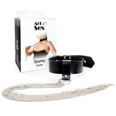 Сексуальний чокер з ланцюгами Art of Sex - Stormy chain and leather SX0513 фото Купити Сексуальний чокер з ланцюгами Art of Sex - Stormy chain and leather  Art of Sex  704 грн
