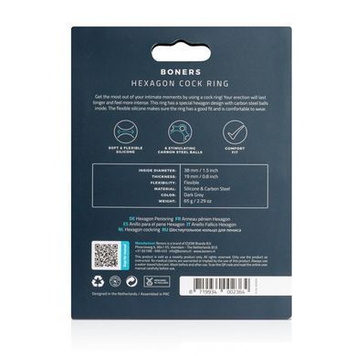 Эрекционное кольцо Boners Hexagon Cock Ring SO8873 фото Купить   Boners  784 грн
