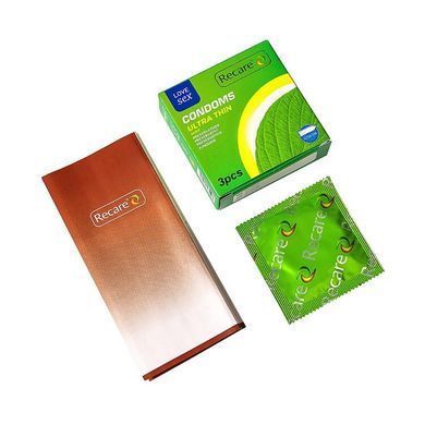 Презервативи Ultra Thin Mint Condoms 3 шт, ультратонкі, аромат: м'ята SX3321 фото Купити Презервативи Ultra Thin Mint Condoms 3 шт, ультратонкі, аромат: м'ята  Recare (Китай) 39 грн