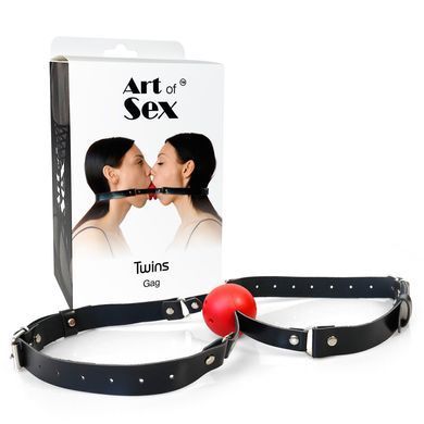 Подвійний кляп Art of Sex - Twins, натуральна шкіра SO9636 фото Купити Подвійний кляп Art of Sex - Twins, натуральна шкіра  Art of Sex  701 грн