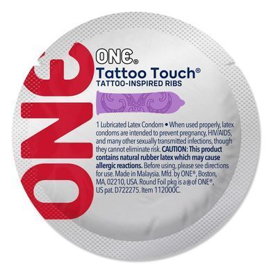 Набір презервативів ONE Tattoo Touch, 100 шт, з рельєфом у вигляді тату, 3 різновиди, паковання-тубус SX0734 фото Купити Набір презервативів ONE Tattoo Touch, 100 шт, з рельєфом у вигляді тату, 3 різновиди, паковання-тубус  ONE (США) 4 065 грн
