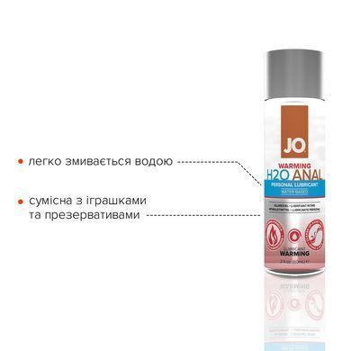 Анальна змазка JO ANAL H2O &mdash; WARMING (60 мл) розігрівальна, на водній основі SO1457 фото Купити Анальна змазка JO ANAL H2O &mdash; WARMING (60 мл) розігрівальна, на водній основі  JO (США) 480 грн
