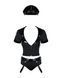 Еротичний костюм поліцейського Obsessive Police set S/M, black, топ, шорти, кепка, пояс, портупея SO7725 фото 3