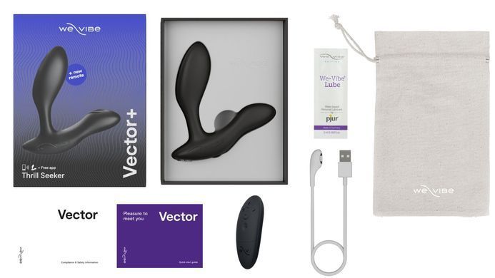 Смарт-вібромасажер простати We-Vibe Vector+ CHARCOAL BLACK, пульт ДК, регульований кут нахилу SO8241 фото Купити Смарт-вібромасажер простати We-Vibe Vector+ CHARCOAL BLACK, пульт ДК, регульований кут нахилу  We-Vibe (Канада) 5 728 грн