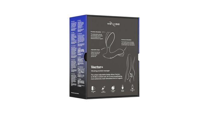 Смарт-вібромасажер простати We-Vibe Vector+ CHARCOAL BLACK, пульт ДК, регульований кут нахилу SO8241 фото Купити Смарт-вібромасажер простати We-Vibe Vector+ CHARCOAL BLACK, пульт ДК, регульований кут нахилу  We-Vibe (Канада) 5 728 грн
