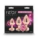 Упаковка NS Novelties Rear Assets 3PC Metal Plug Kit Rose Gold Heart