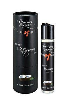 Массажное масло Plaisirs Secrets Coconut (59 мл) с афродизиаками, съедобное, подарочная упаковка SO1838 фото Купить   Plaisirs Secrets (Франція) 489 грн