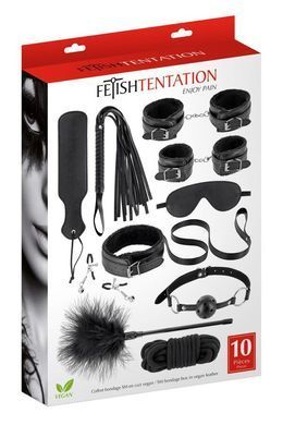 Набір для BDSM Fetish Tentation SM Bondage Box in vegan leather 10pcs SX1092 фото Купити Набір для BDSM Fetish Tentation SM Bondage Box in vegan leather 10pcs  Fetish Tentation (Франція) 1 801 грн