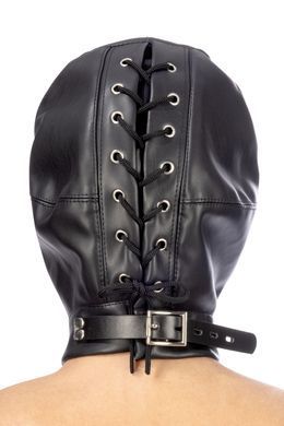 Капюшон с кляпом для БДСМ Fetish Tentation BDSM hood in leatherette with removable gag SO4673 фото Купить   Fetish Tentation (Франція) 1 154 грн