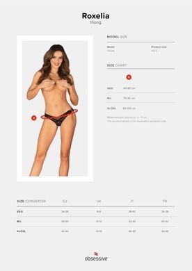 Трусики Obsessive Roxelia thong XS/S SO9074 фото Купить   Obsessive (Польща) 627 грн