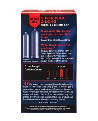 Презервативы MyONE Super Wide & Long 10 шт, картонная коробка SX1255 фото Купить   ONE (США) 858 грн