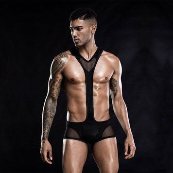 Эротическое мужское боди "Мощный Саймон" One Size Black SO3691 фото Купить   JSY (Китай) 858 грн