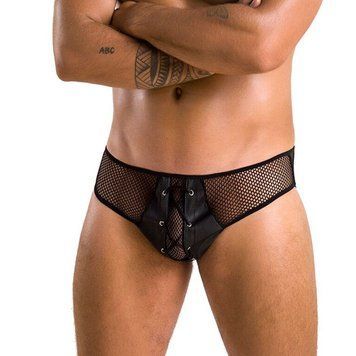 Чоловічі труси зі шнурівкою Passion 035 SLIP RICHARD S/M Black, екошкіра, сітка SO7577 фото Купити Чоловічі труси зі шнурівкою Passion 035 SLIP RICHARD L/XL Black, екошкіра, сітка  Passion  1 332 грн