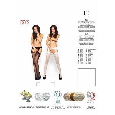 Бодістокінг Passion BS002 white, імітація панчіх і пояса PBS002W фото Купити Бодістокінг Passion BS002 black, імітація панчіх і пояса  Passion (Польща) 803 грн