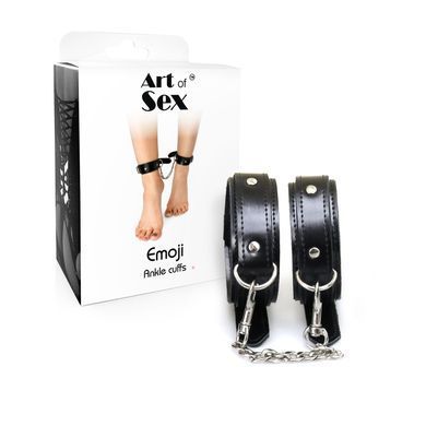 Поножі з екошкіри Art of Sex - Legcuffs Emoji SX0514 фото Купити Поножі з екошкіри Art of Sex - Legcuffs Emoji  Art of Sex  757 грн