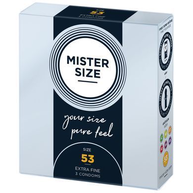 Презервативи Mister Size - pure feel - 53 (3 condoms), товщина 0,05 мм SO8034 фото Купити Презервативи Mister Size - pure feel - 53 (3 condoms), товщина 0,05 мм  Mister Size (Німеччина) 119 грн