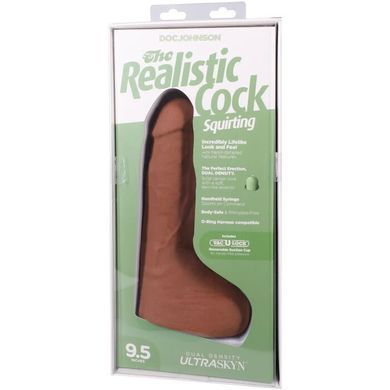 Фалоімітатор, що кінчає Doc Johnson The Realistic Cock ULTRASKYN - Squirting 9,5 Inch Caramel Doc Johnson  &mdash; фото