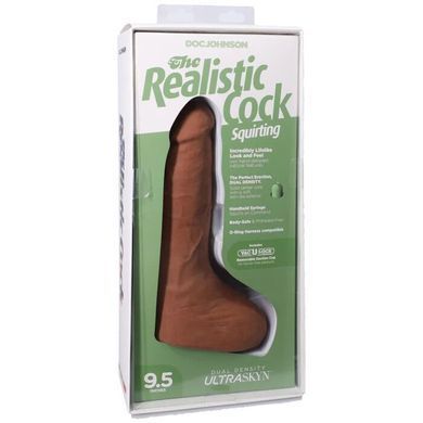 Фалоімітатор, що кінчає Doc Johnson The Realistic Cock ULTRASKYN - Squirting 9,5 Inch Caramel Doc Johnson  &mdash; фото