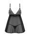 Сорочка беби-долл Obsessive Blomentis babydoll & thong, XS/S, кружевной лиф, стринги в комплекте SX1023 фото 4