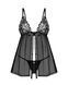 Сорочка беби-долл Obsessive Blomentis babydoll & thong, XS/S, кружевной лиф, стринги в комплекте SX1023 фото 3