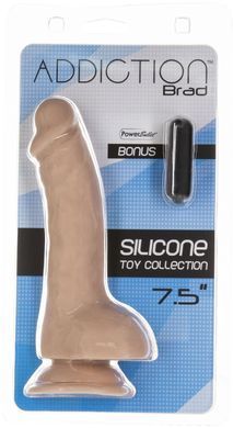 Изогнутый фаллоимитатор на присоске ADDICTION &mdash; BRAD 7,5&Prime; Dildo With Balls, Beige SO5584 фото Купить   ADDICTION  1 367 грн