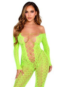 Бодістокінг Leg Avenue Crotchless Footless Lingerie Bodystocking One Size Neon Green SX2777 фото Купити Бодістокінг Leg Avenue Crotchless Footless Lingerie Bodystocking One Size Neon Green  Leg Avenue (США) 1 191 грн