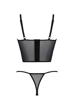 Комплект Passion KERRIA SET black, L/XL, сітка+мереживо, бюстьє та стрінги SX0491 фото Купити Комплект Passion KERRIA SET black, L/XL, сітка+мереживо, бюстьє та стрінги  Passion  2 648 грн