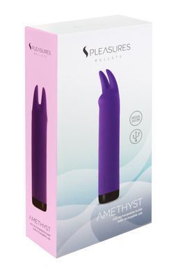 Вибратор S Pleasures Bullets Amethyst, фиолетовый, с двумя отростками, 10 режимов, диаметр 2,8 см SX1604 фото Купить   S Pleasures (Іспанія) 1 376 грн