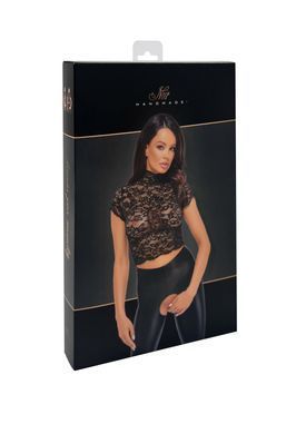 Топ Noir Handmade F303 Essence, S, black, кружевной, короткий рукав, воротник-стойка SX0255 фото Купить   Noir Handmade (Польща) 2 263 грн