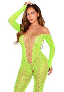 Бодистокинг Leg Avenue Crotchless Footless Lingerie Bodystocking One Size Neon Green SX2777 фото Купить   Leg Avenue (США) 1 191 грн