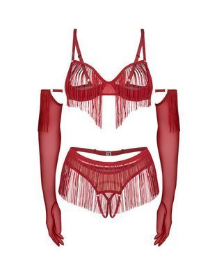 Комплект Obsessive Rossay Red 4-pcs crotchless set 2XL/3XL Obsessive  &mdash; фото