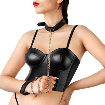 Ошейник c поводком из экокожи Art of Sex - Emoji Collar with Leash SX0515 фото Купить   Art of Sex  618 грн