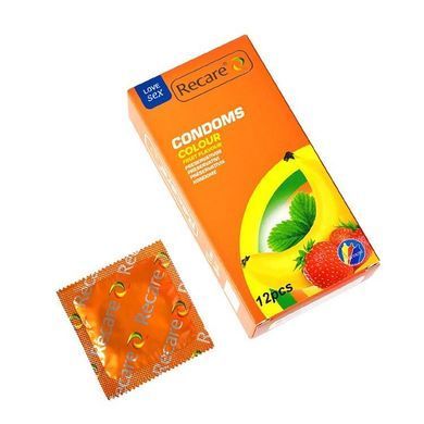 Презервативи Recare Color Fruit Flavour Condoms 12 шт, аромати: м'ята, банан, полуниця SX3323 фото Купити Презервативи Recare Color Fruit Flavour Condoms 12 шт, аромати: м'ята, банан, полуниця  Recare (Китай) 109 грн
