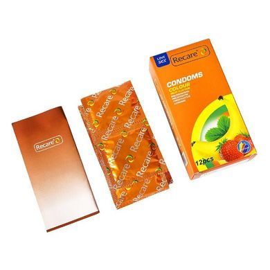 Презервативи Recare Color Fruit Flavour Condoms 12 шт, аромати: м'ята, банан, полуниця SX3323 фото Купити Презервативи Recare Color Fruit Flavour Condoms 12 шт, аромати: м'ята, банан, полуниця  Recare (Китай) 109 грн