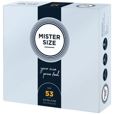 Презервативи Mister Size - pure feel - 53 (36 condoms), товщина 0,05 мм SO8051 фото Купити Презервативи Mister Size - pure feel - 53 (3 condoms), товщина 0,05 мм  Mister Size (Німеччина) 831 грн