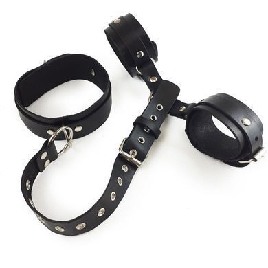 Фиксаторы для шеи и рук Art of Sex - Bondage Set из натуральной кожи, цвет черный SO5184 фото Купить   Art of Sex  5 488 грн