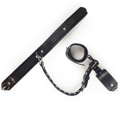 Фиксаторы для шеи и рук Art of Sex - Bondage Set из натуральной кожи, цвет черный SO5184 фото Купить   Art of Sex  5 488 грн