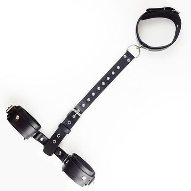 Фиксаторы для шеи и рук Art of Sex - Bondage Set из натуральной кожи, цвет черный SO5184 фото Купить   Art of Sex  5 488 грн