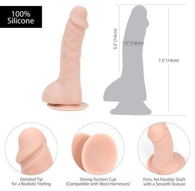 Изогнутый фаллоимитатор на присоске ADDICTION &mdash; BRAD 7,5&Prime; Dildo With Balls, Beige SO5584 фото Купить   ADDICTION  1 367 грн